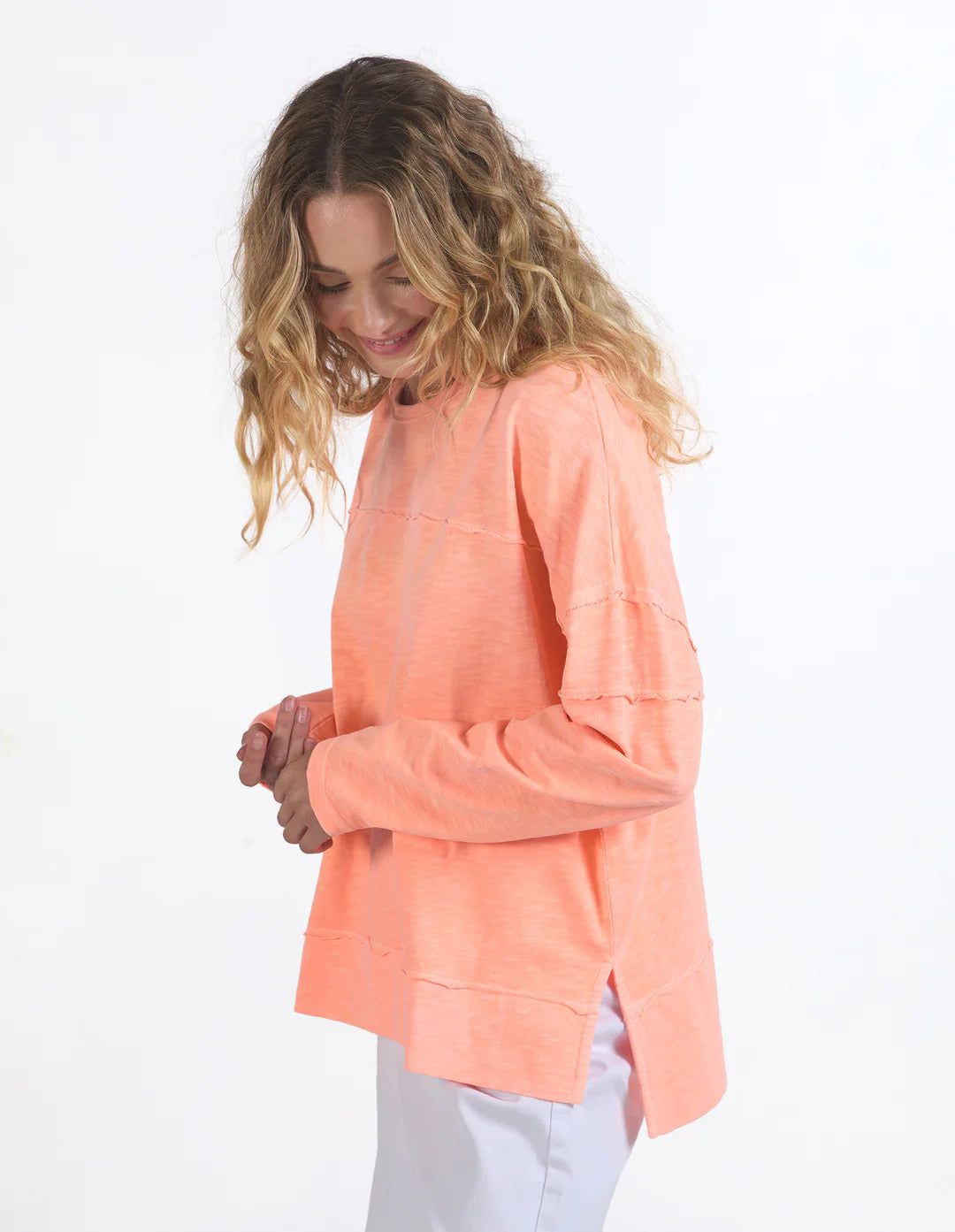 Jayne Throw On Top - Neon Peach (Plus Size)