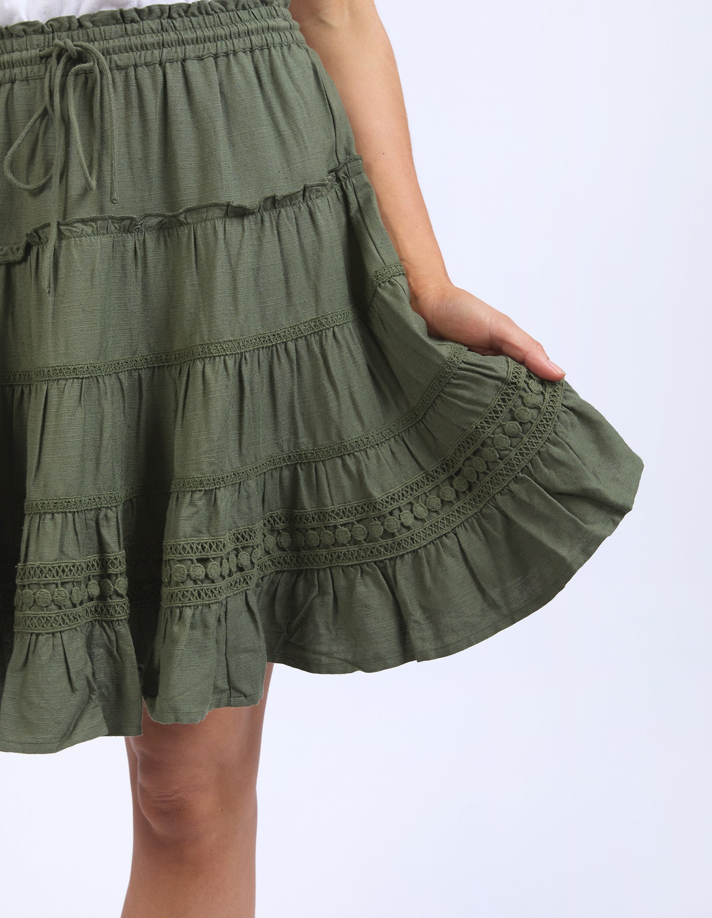 Market Lace Trim Skirt - Clover