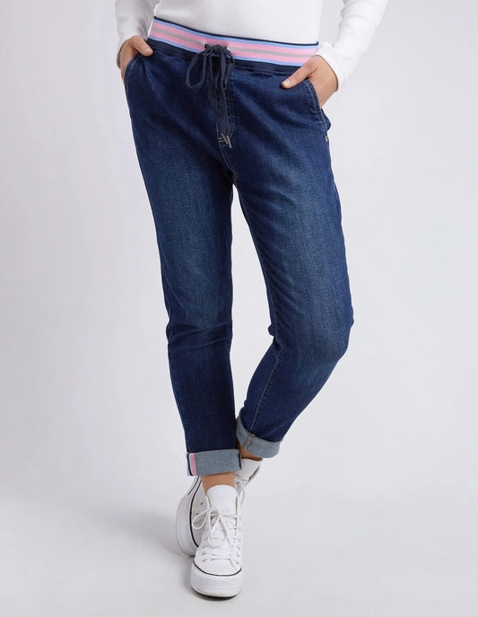 Melody Denim Joggers - Indigo Dark Blue (Plus Size)