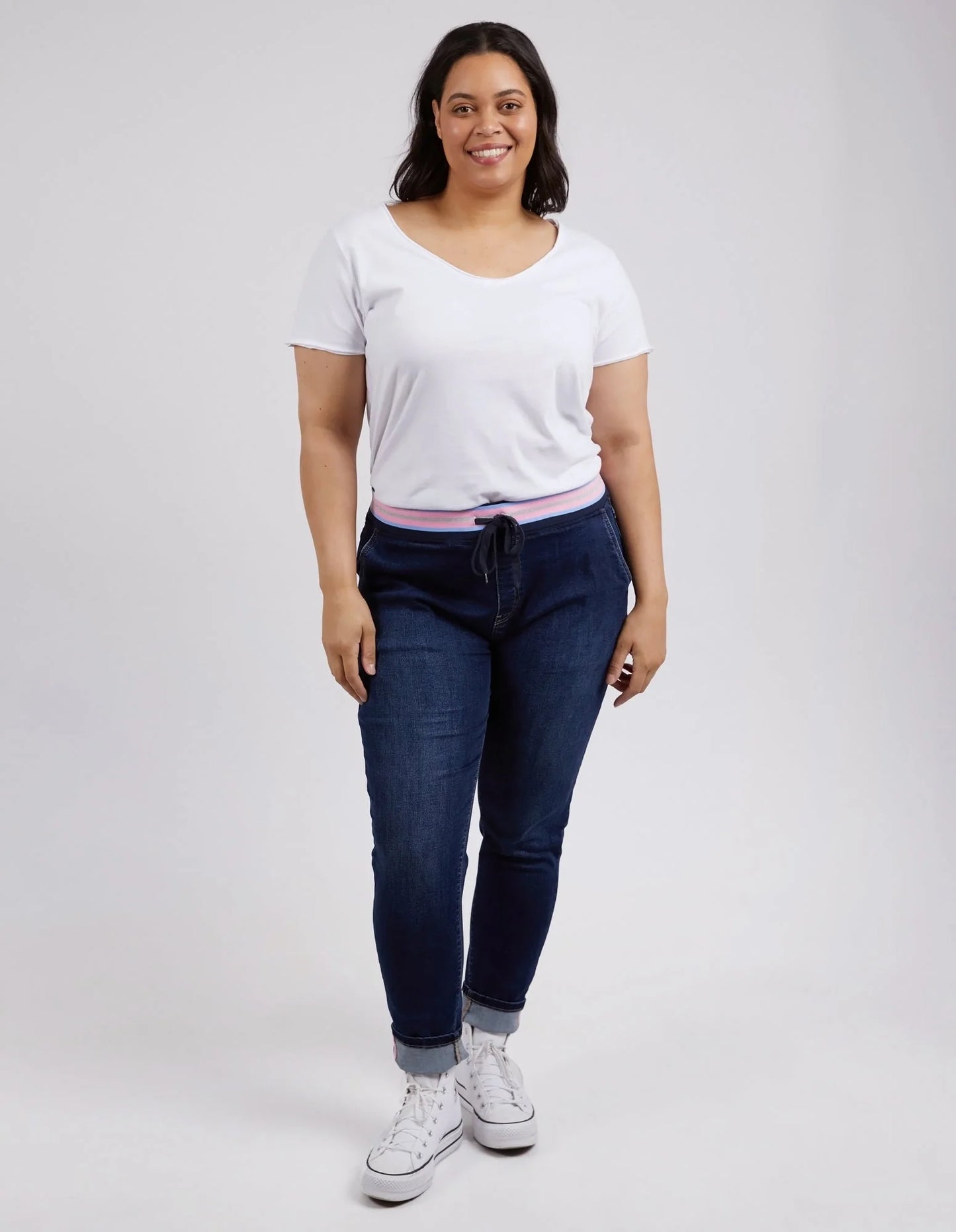 Melody Denim Joggers - Indigo Dark Blue