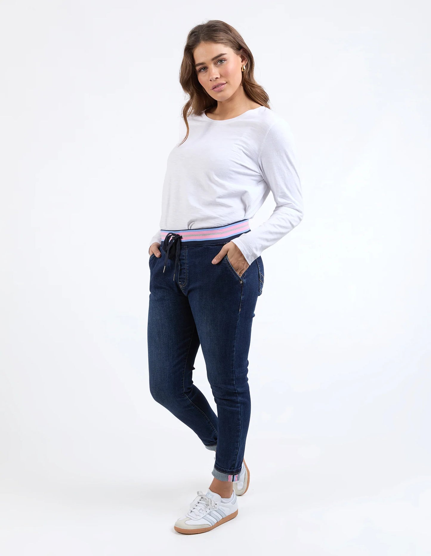 Melody Denim Joggers - Indigo Dark Blue
