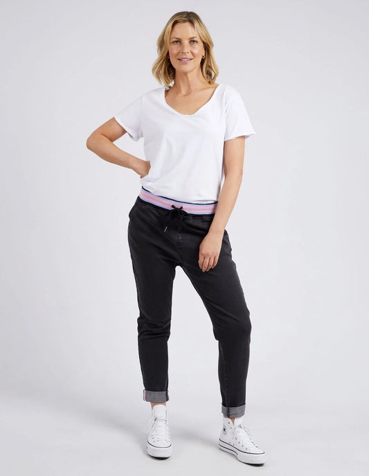 Melody Denim Joggers - Washed Black