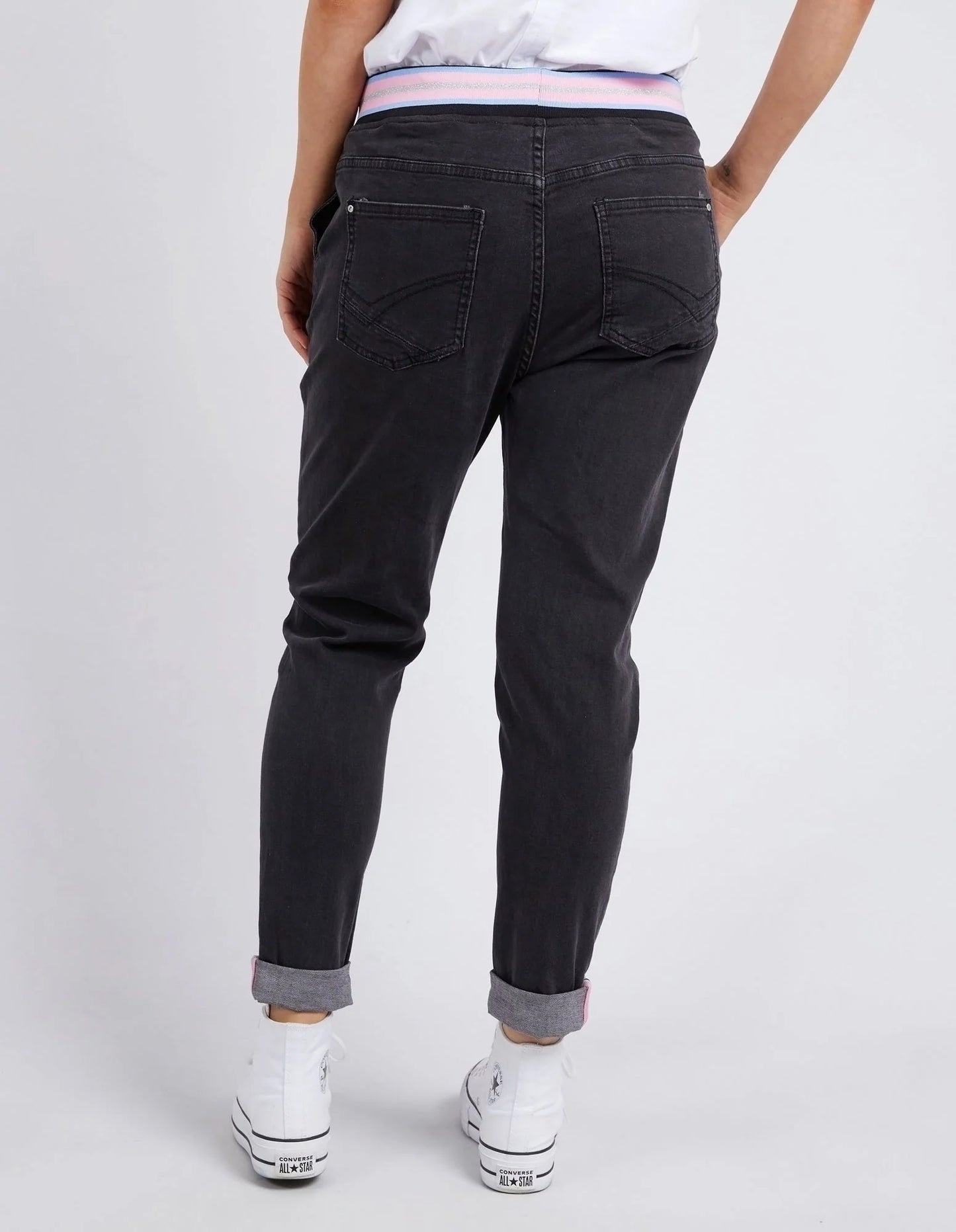 Melody Denim Joggers - Washed Black