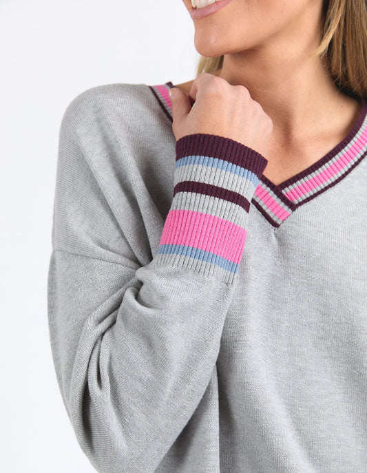 Phoenix Knit Sweater - Grey Marle