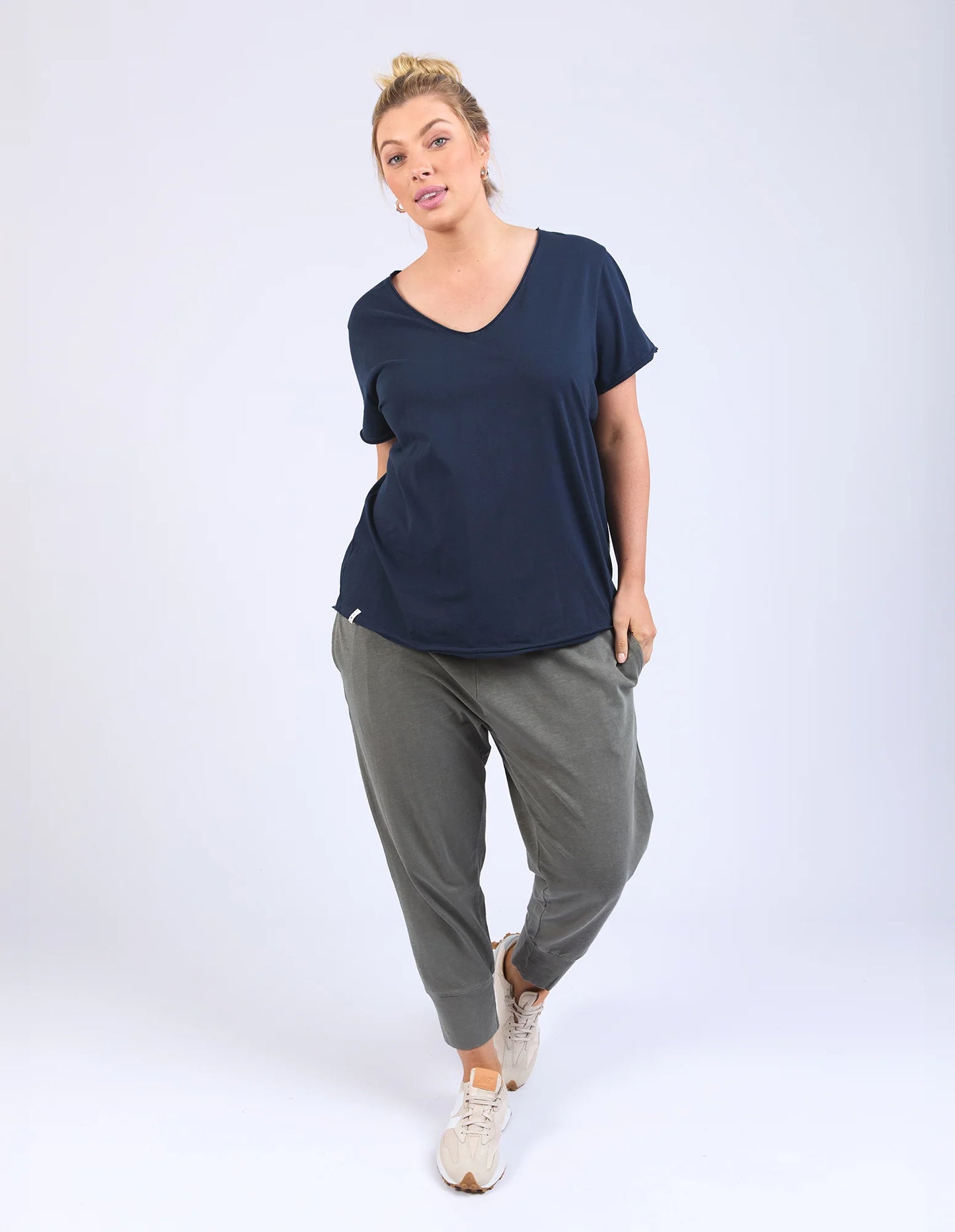 Pima V Tee - Navy (Plus Size)