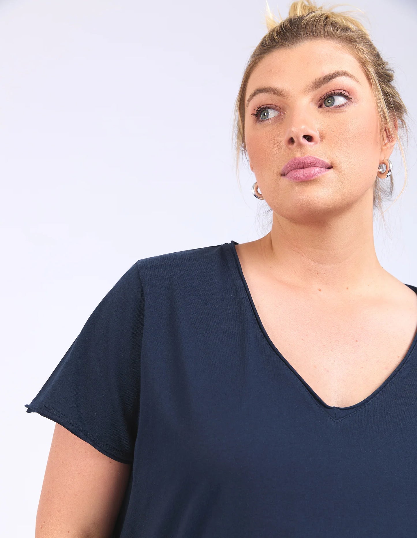 Pima V Tee - Navy (Plus Size)