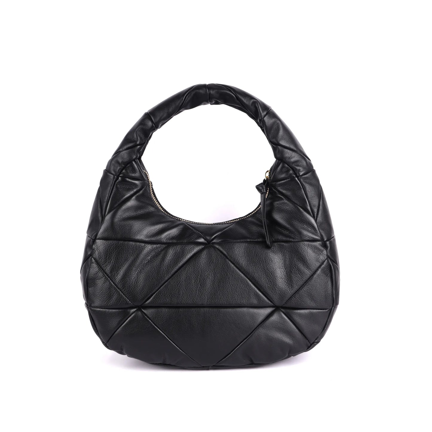 Seattle Quilted Leather Handbag - Black