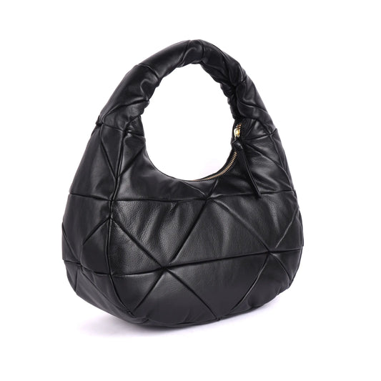 Seattle Quilted Leather Handbag - Black