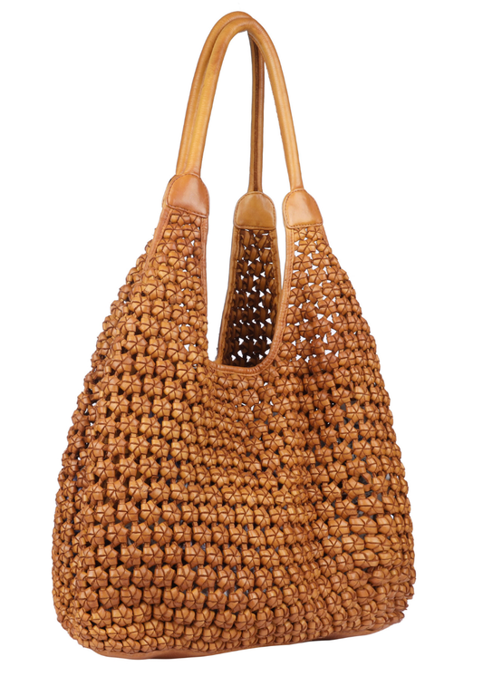 Clovelly Woven Leather Hobo Shoulder Bag