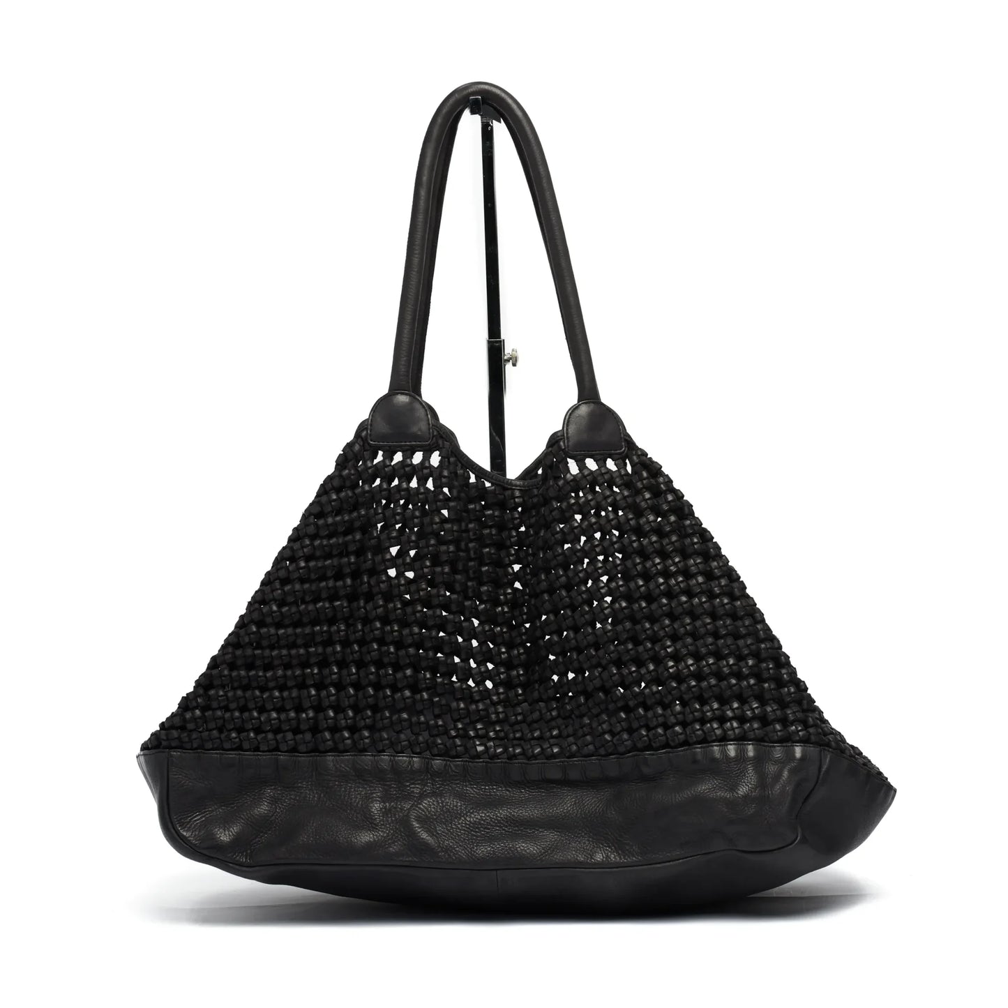 Pebbly Woven Leather Tote Bag