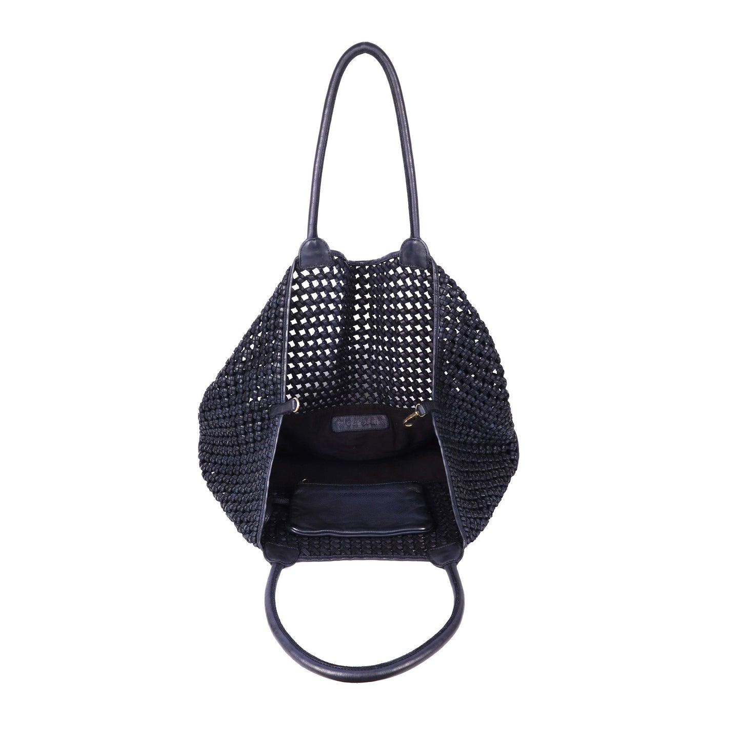 Pebbly Woven Leather Tote Bag