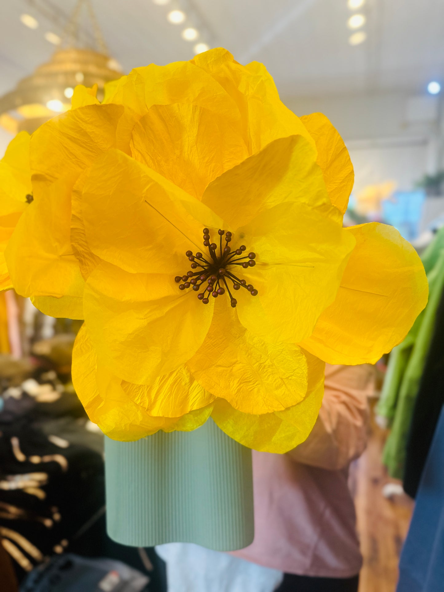 Sakura Paper Flower - Yellow with Purple