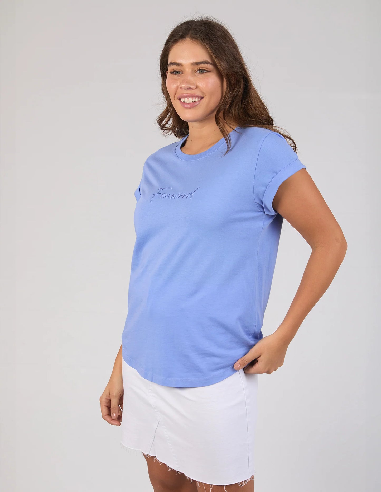 Foxwood Signature Tee, Simplified Tee Neon Blue Purple