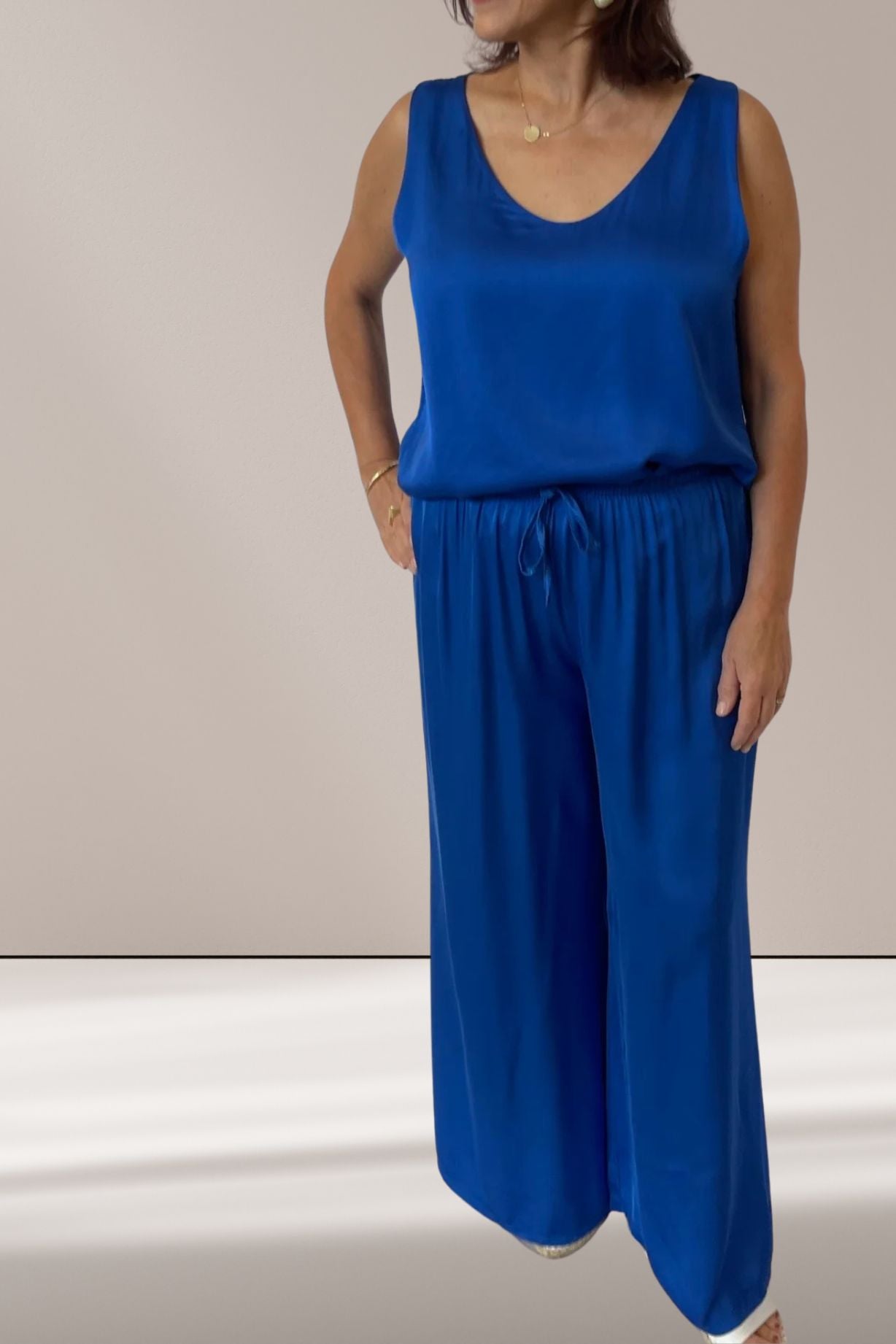 Silk Blend Top, Silk Blend Tank in Blue