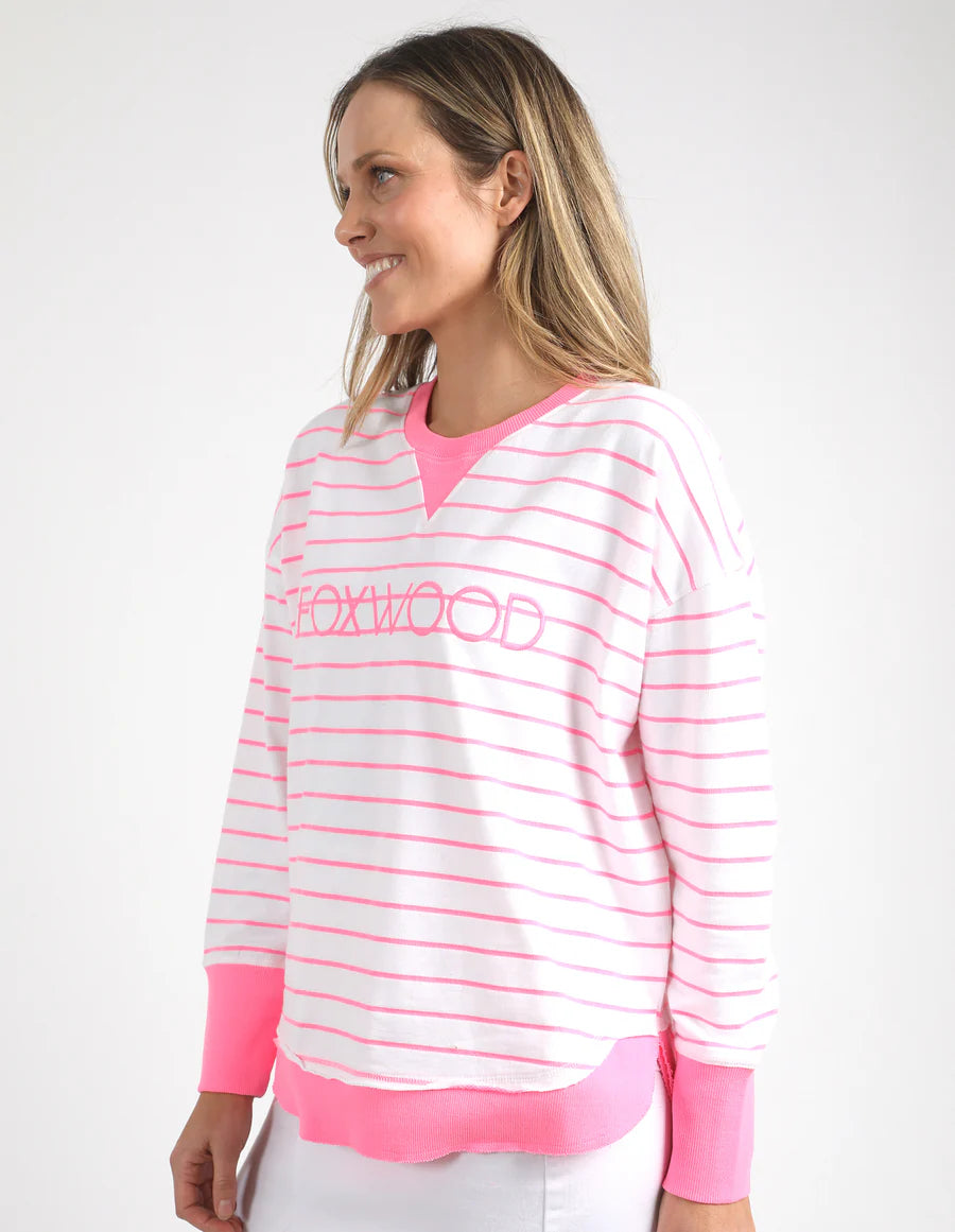 Simplified Crew - Neon Rose Stripe