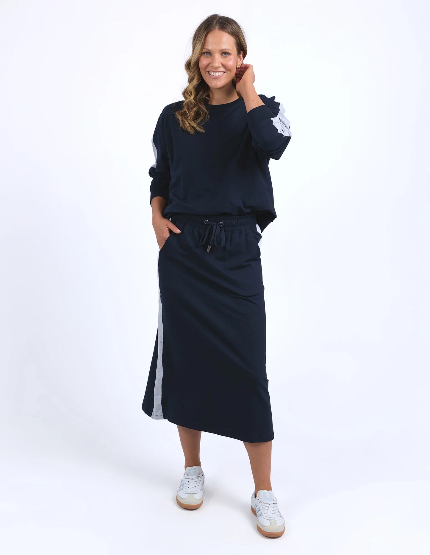 Sloan Fleece Skirt- Navy (Plus Size)