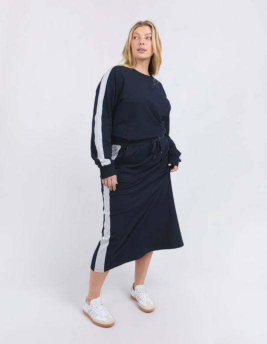 Sloan Fleece Skirt- Navy (Plus Size)