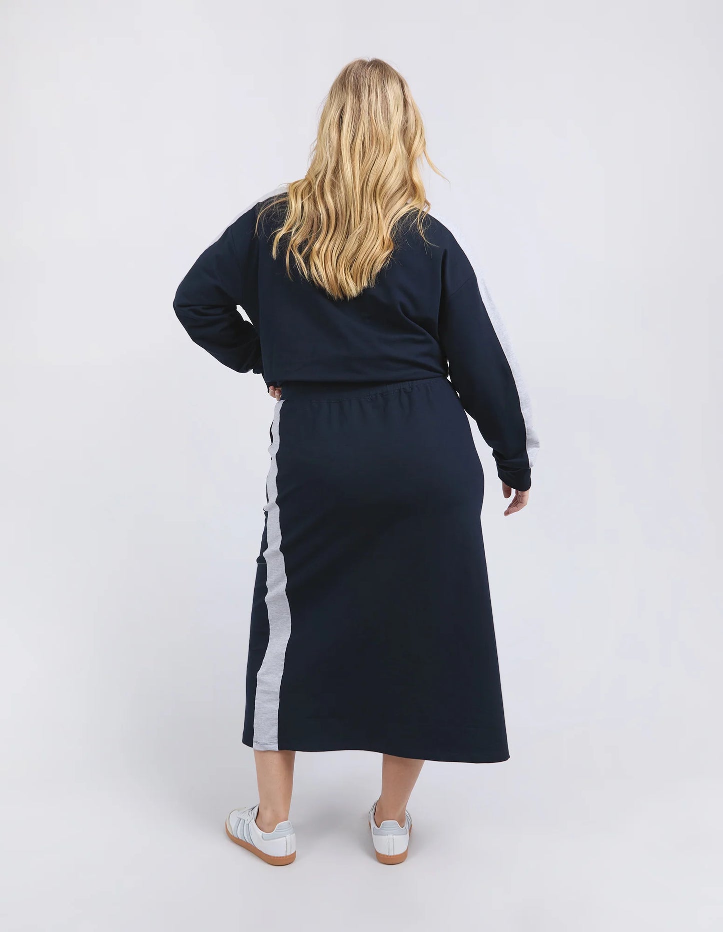Sloan Fleece Skirt- Navy (Plus Size)