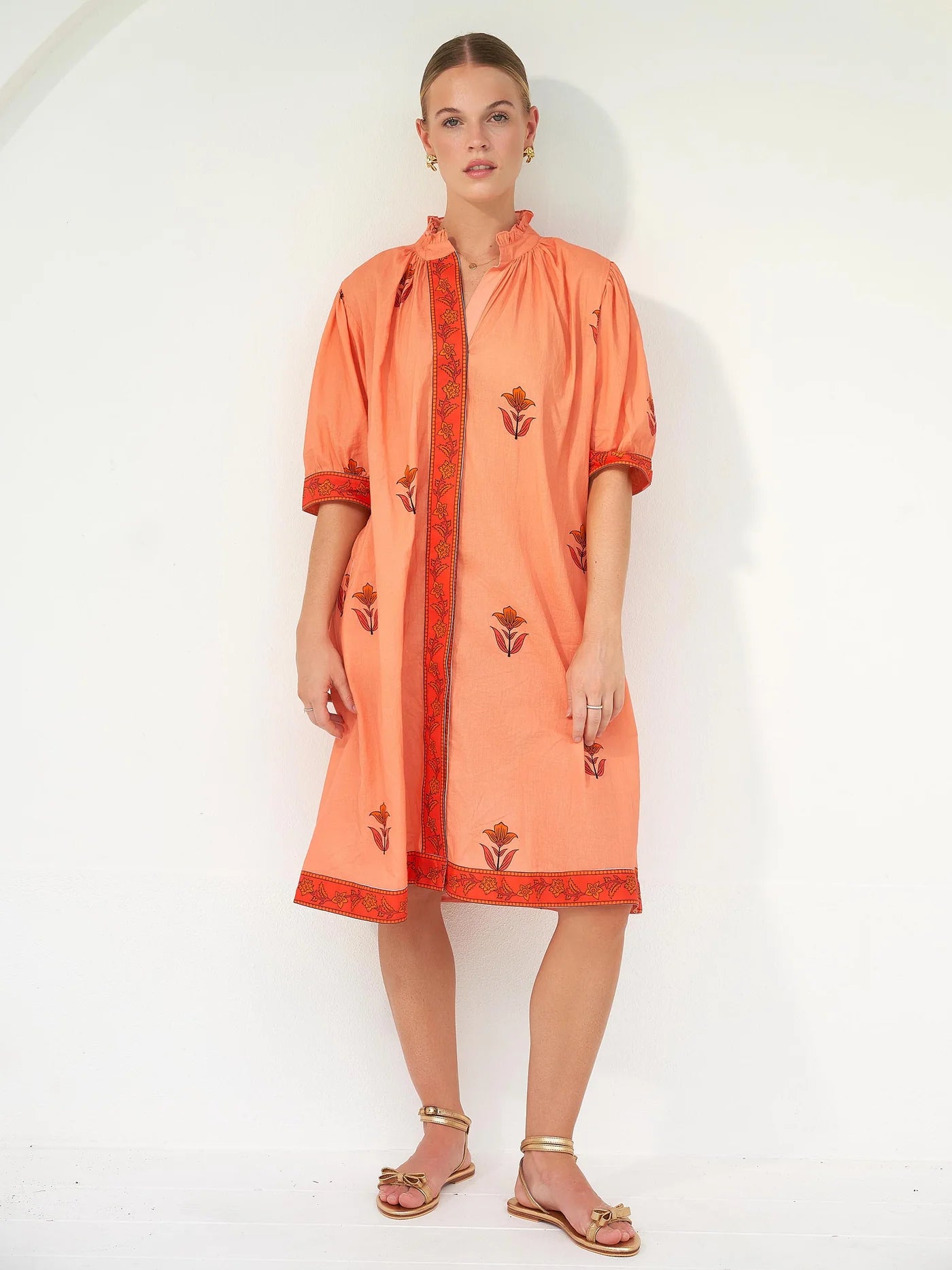 Winona Dress - Orange Royal Jaipur Print