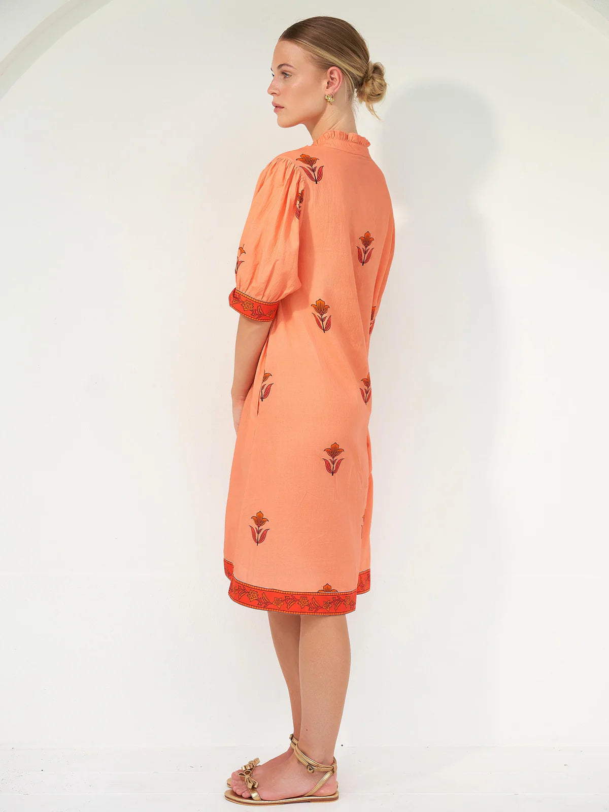Winona Dress - Orange Royal Jaipur Print