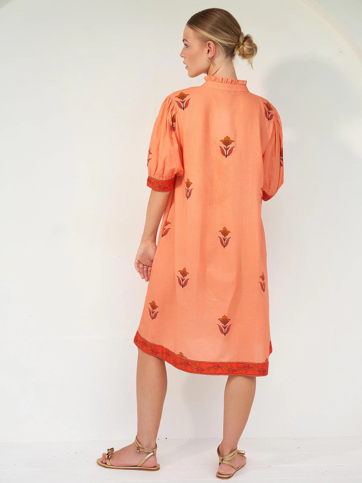 Winona Dress - Orange Royal Jaipur Print