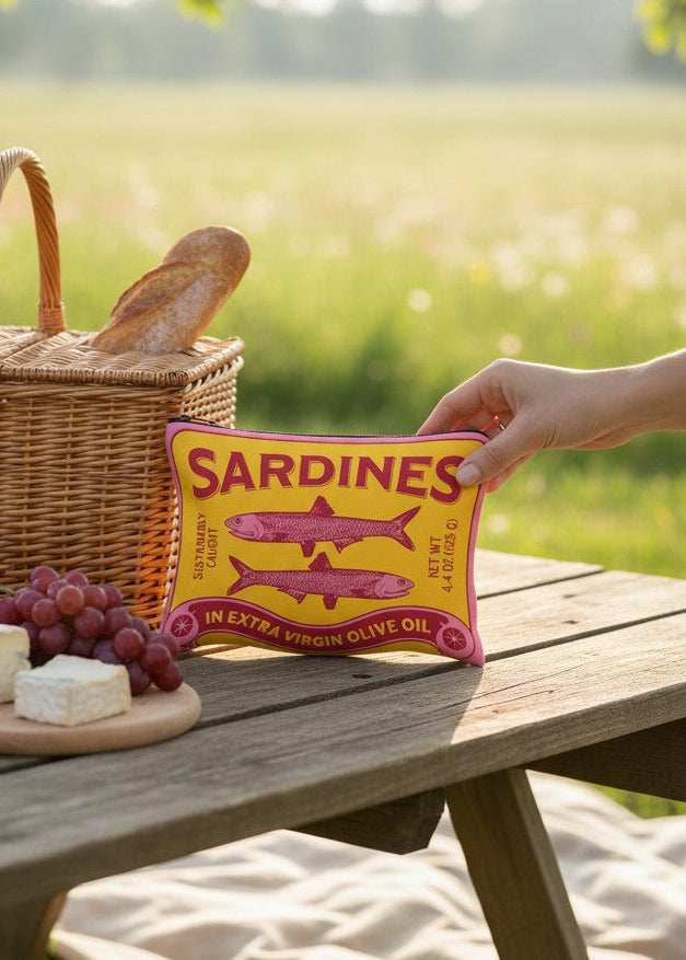 Canvas Zip Pouch - When Life Gives you Sardines