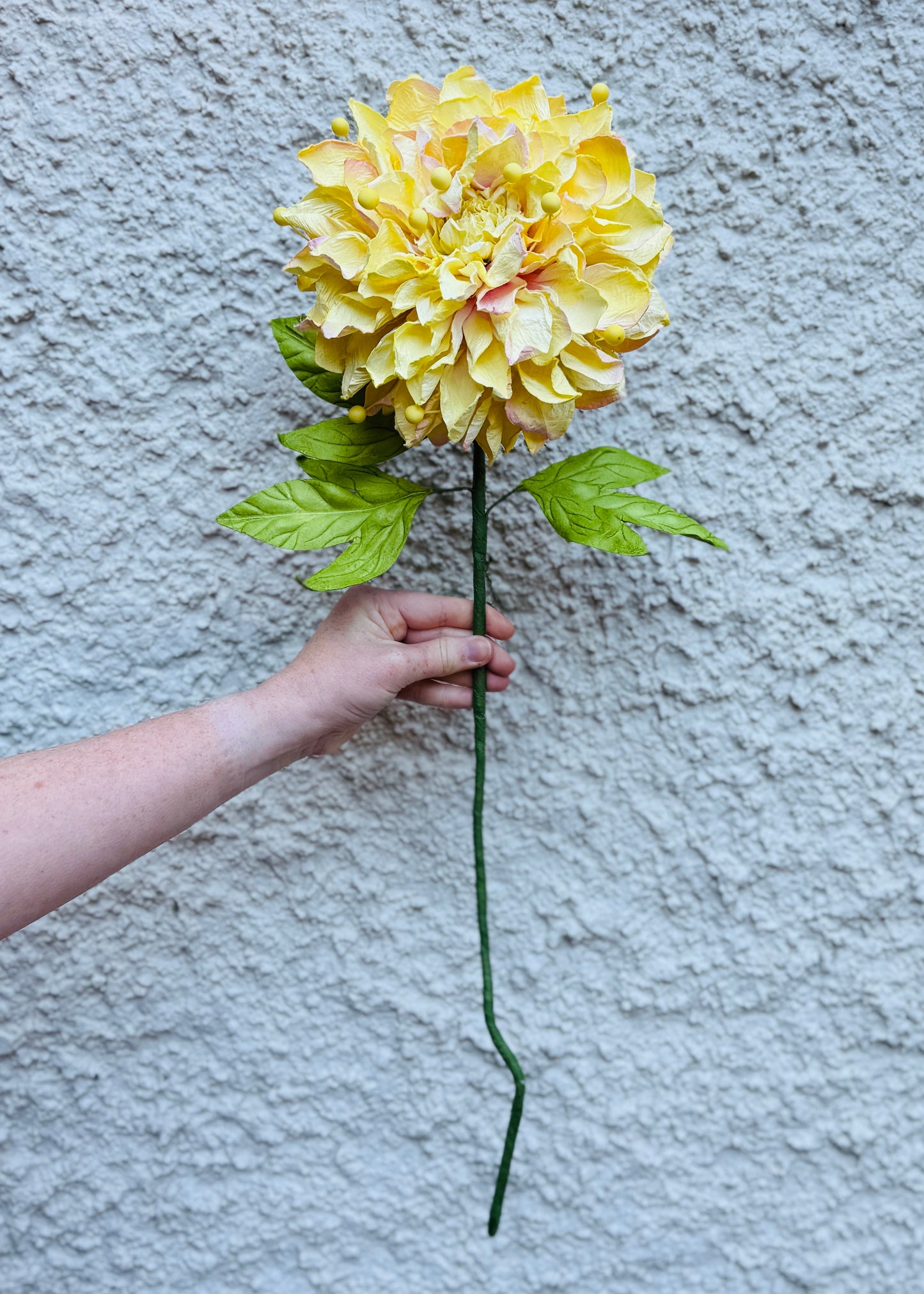 Dahlia Paper Flower - Yellow