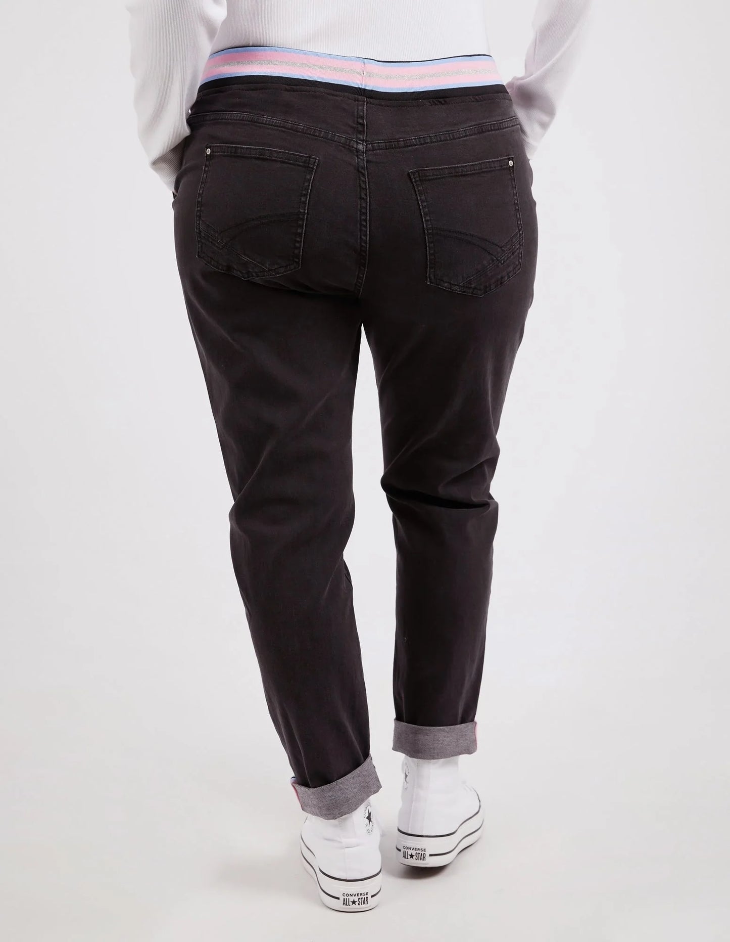 Melody Denim Joggers - Washed Black