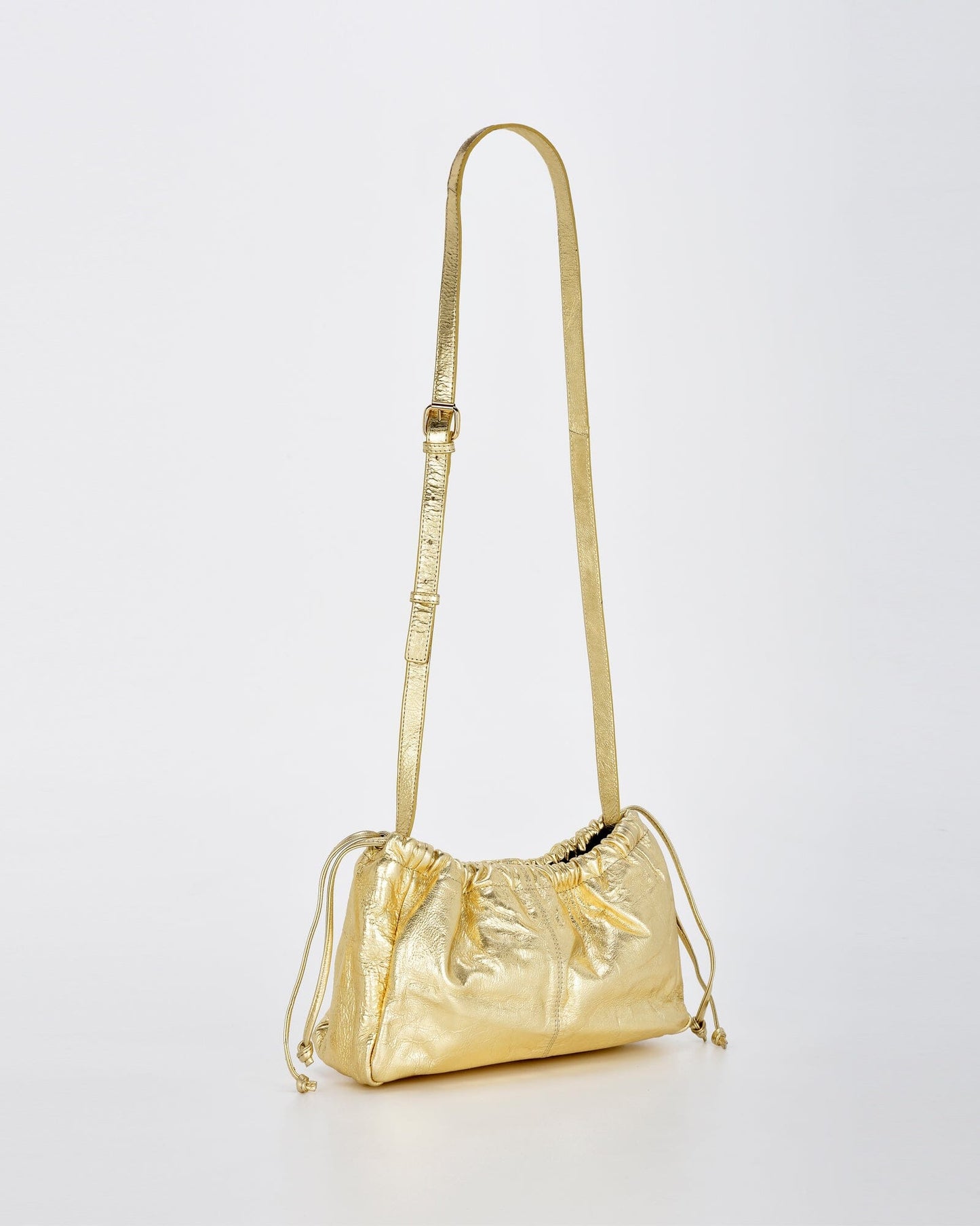 Halley Metallic Drawstring Crossbody