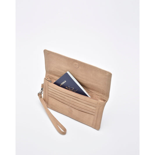 Wodonga Soft Leather Fold Over Wallet With Wristlet