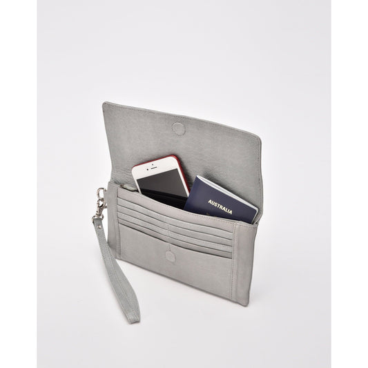 Wodonga Soft Leather Fold Over Wallet With Wristlet