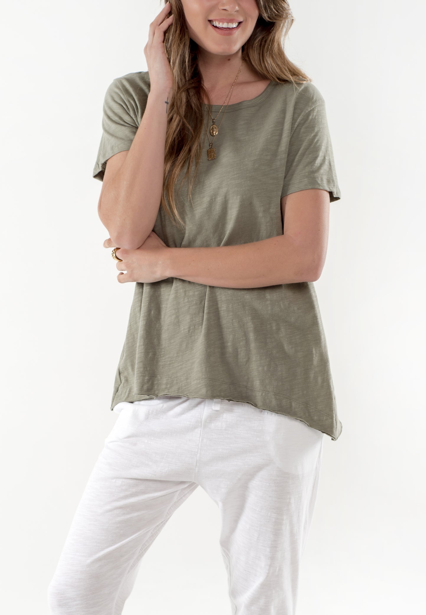 Olivia Organic Tee Cle Clothing Blush Cle Organic Basics Basic State Cle Australian Stockist Cle Clothing Australia Cle Organic Clothing Cle Organic Basics