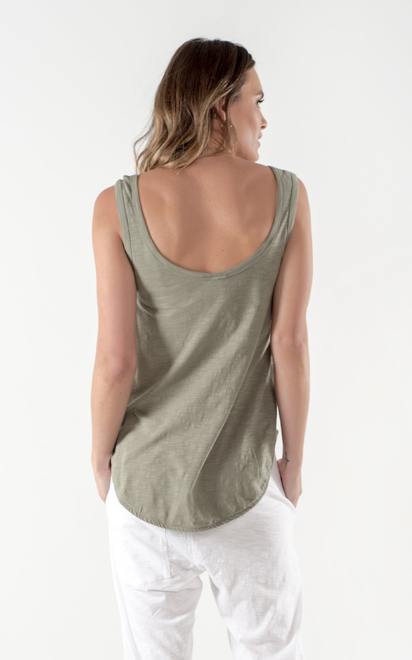 Zoe Cle Tank Organic Cotton Tank Indigo Basic State Cle Organic Basics Stockist Hamilton Tank 3rd Story Hamilton Tank Longer Length Tank Basic State Cle Clothing Stockist