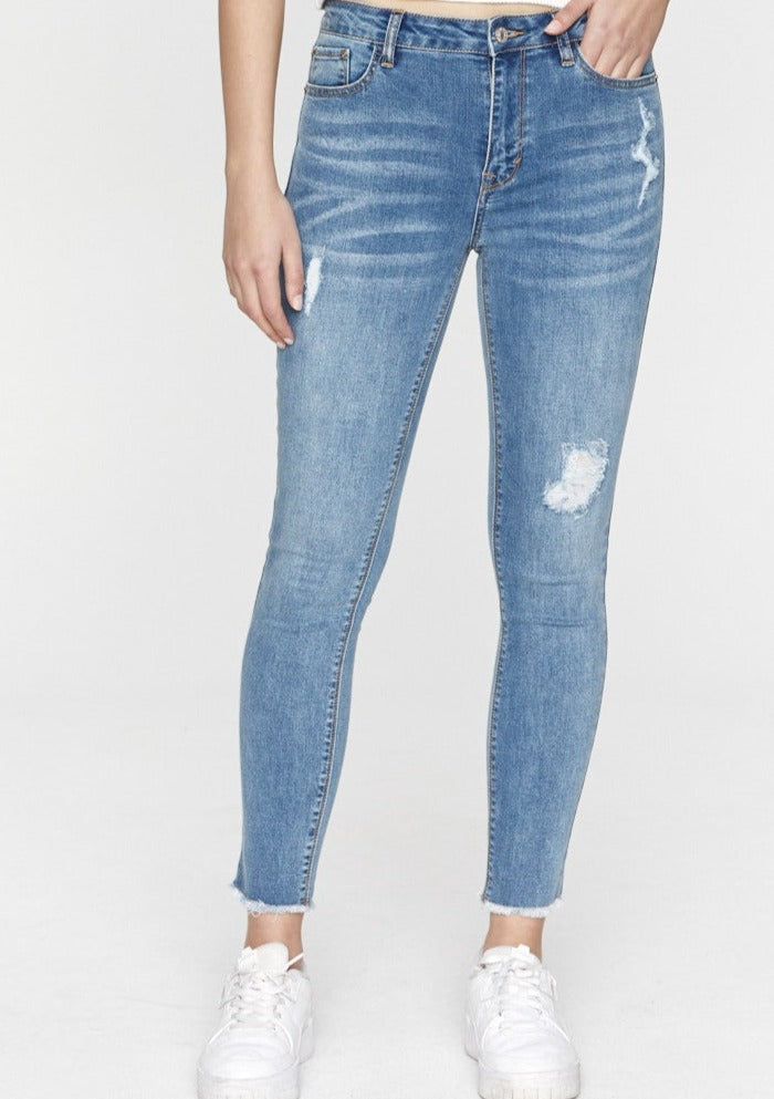 Shop Saint Rose Lucia Jeans Mid wash Ripped, Buy Denim Lucia Jeans, Blue Denim Lucia Skinny Jeans, Lucia Denim Skinny Jeans Saint Rose, Blue Skinny Leg Jeans Saint Rose Stockists, Saint Rose Jeans Stockists, Saint Rose Stockists