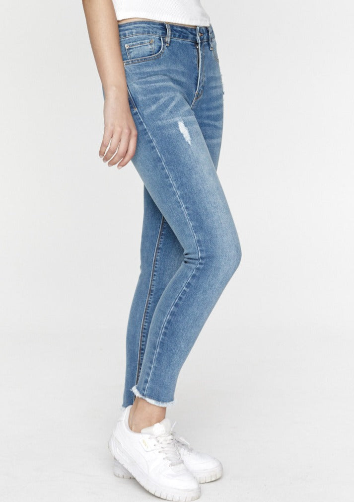 Shop Saint Rose Lucia Jeans Mid wash Ripped, Buy Denim Lucia Jeans, Blue Denim Lucia Skinny Jeans, Lucia Denim Skinny Jeans Saint Rose, Blue Skinny Leg Jeans Saint Rose Stockists, Saint Rose Jeans Stockists, Saint Rose Stockists