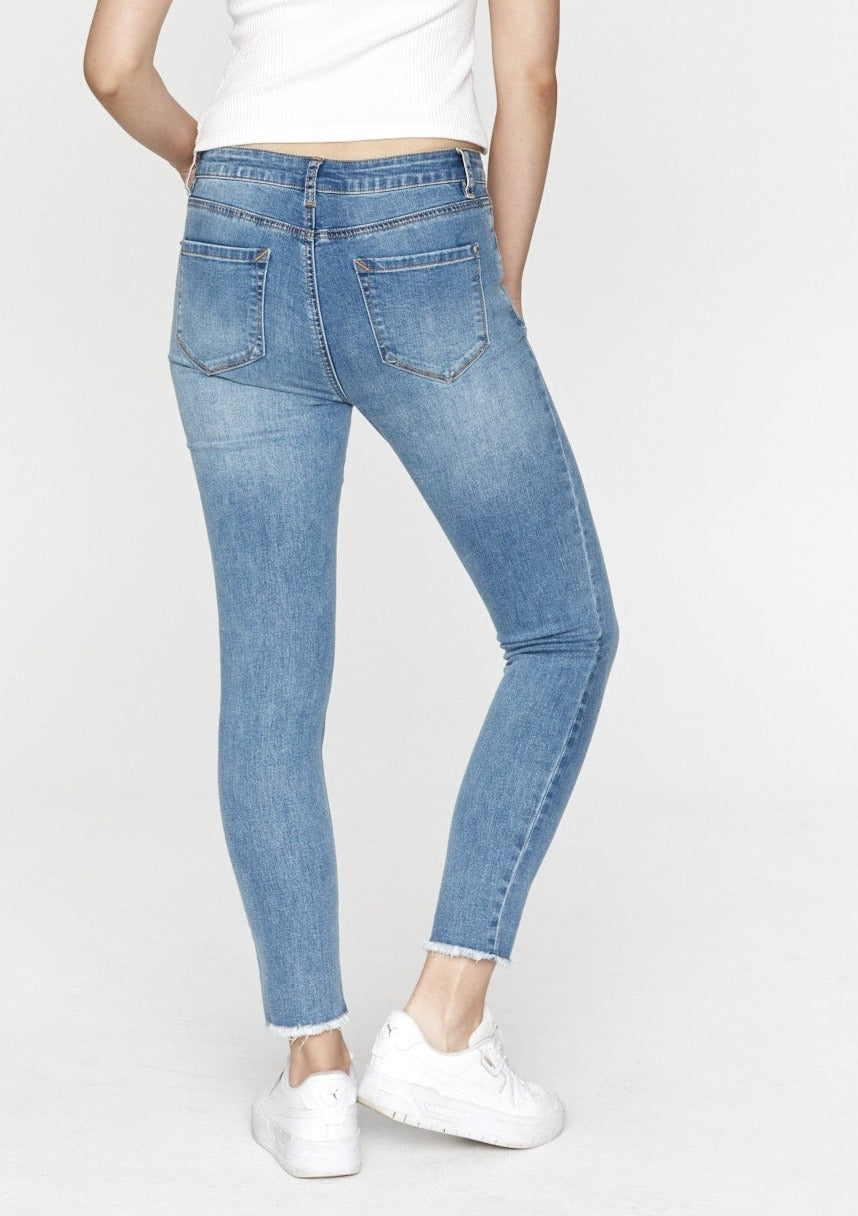 Shop Saint Rose Lucia Jeans Mid wash Ripped, Buy Denim Lucia Jeans, Blue Denim Lucia Skinny Jeans, Lucia Denim Skinny Jeans Saint Rose, Blue Skinny Leg Jeans Saint Rose Stockists, Saint Rose Jeans Stockists, Saint Rose Stockists