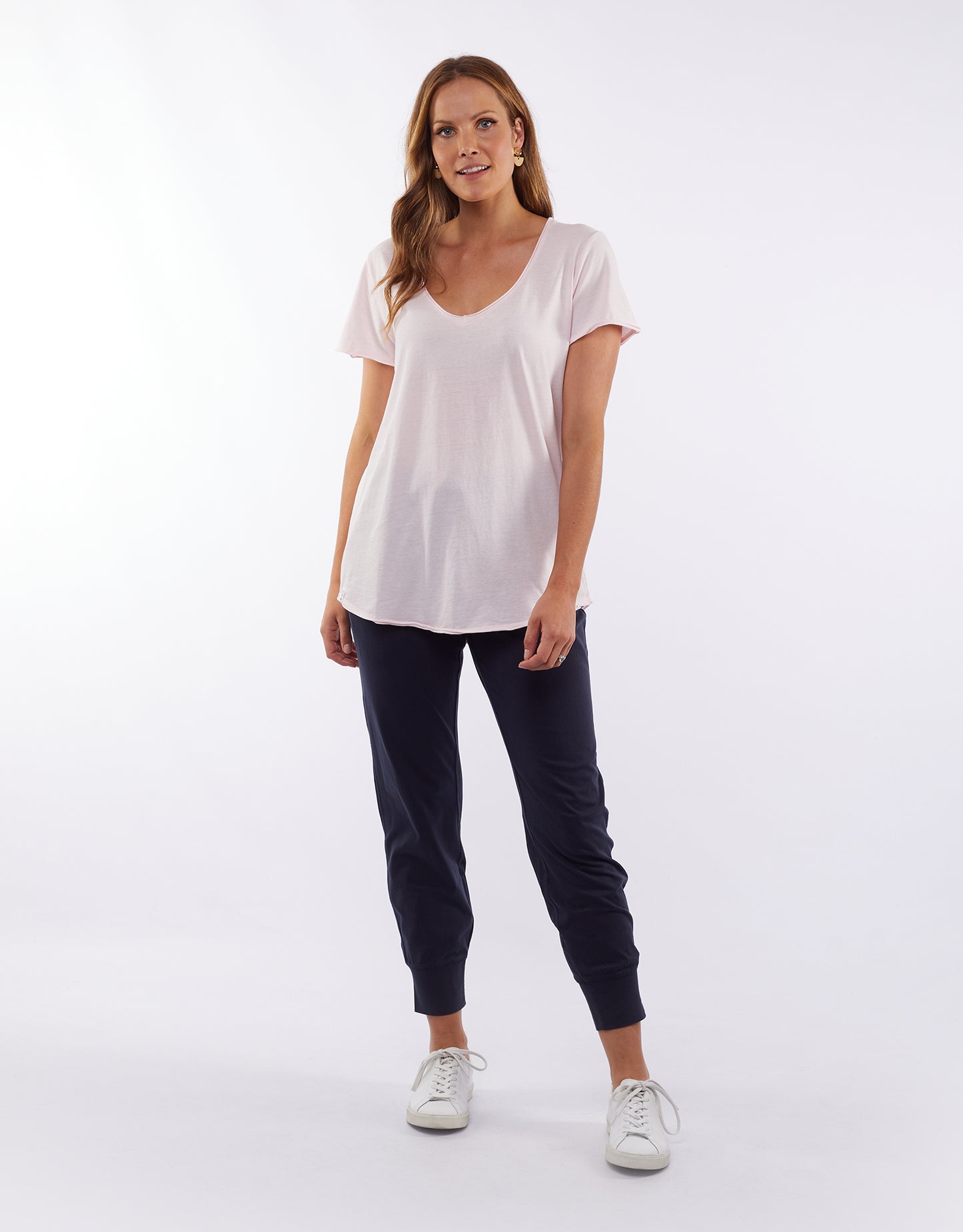 Fundamental V Neck Tee - Rose
