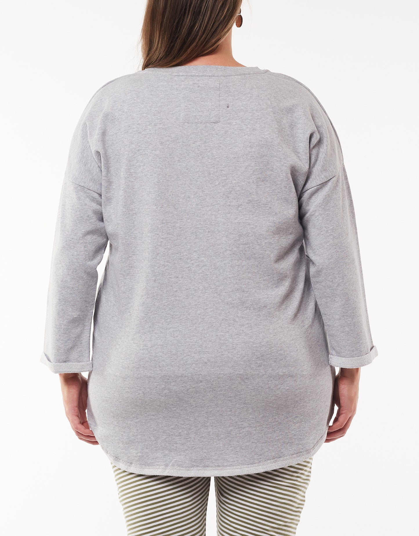 81X4070.GRM Buy Elm Plus size Alice Crew, Buy elm Plus Size Grey Marle Alice Jumper