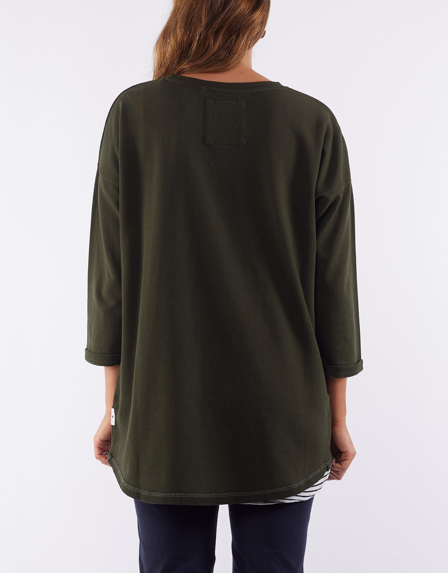 SHOP ELM ALICE JUMPER ONLINE, SHOP ELM KHAKI ALICE CREW, ELM ALICE CREW IN KHAKI, ELM CLOTHING PLUS SIZE