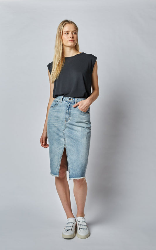 Worn High Denim Revival Skirt
