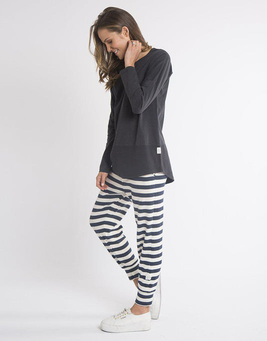 Fundamental Rib Long Sleeve Tee - Black