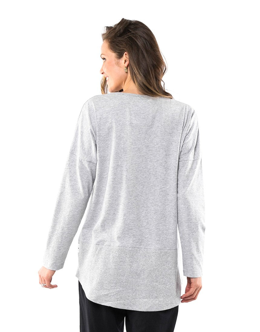 buy elm fundamental rib long sleeve tee in grey - Elm Australian Stockist Basic State Elm Clothing Long Sleeve Tee