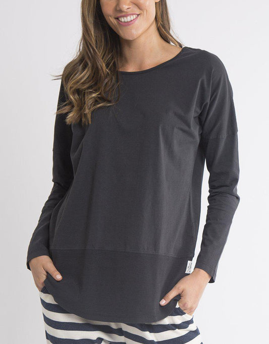 Shop Elm Embrace Plus Size Clothing - White Long Sleeve Rib Tee - Basic State AustraliaElm Embrace Stockist Elm Plus Size  Rib Long Sleeve Tee White Elm Fundamental Long Sleeve Rib Tshirt - Blush White Elm Long Sleeve Rib Tee Basic State Elm Fundamental Rib Long Sleeve Tee Stockist Elm Australian stockist