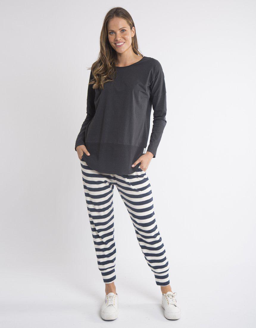 Fundamental Rib Long Sleeve Tee - Black