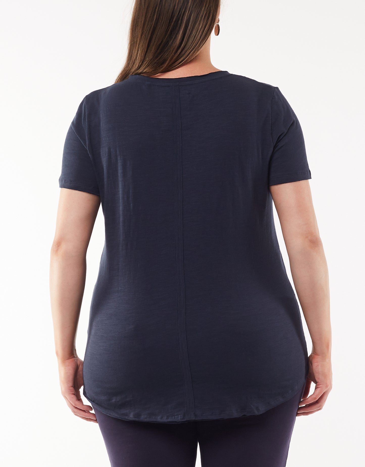 Plus Size St Helens Henley Tee - Navy