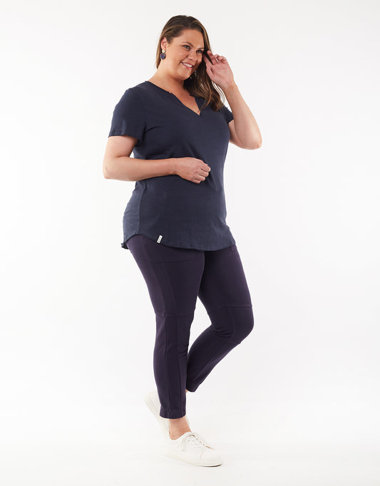 Plus Size St Helens Henley Tee - Navy
