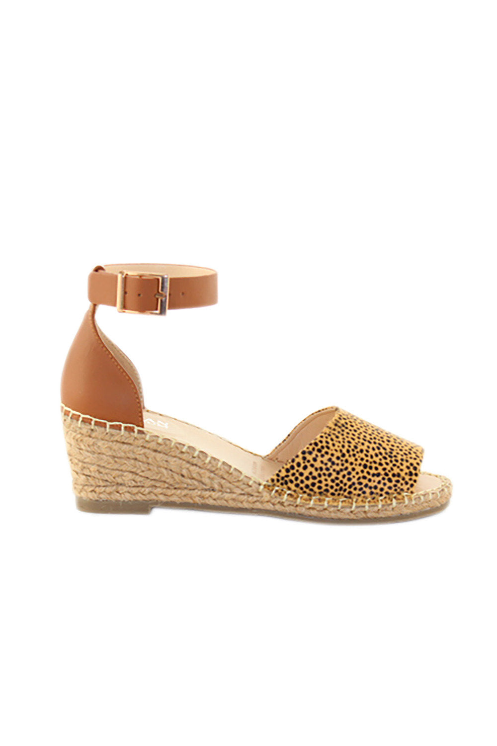 Helene Leather Wedges Cheetah Print Helene Leather Espadrille Wedges Animal Print Basic State Helene Leather Wedges Miss June Free Shoes Helene Leather Wedges