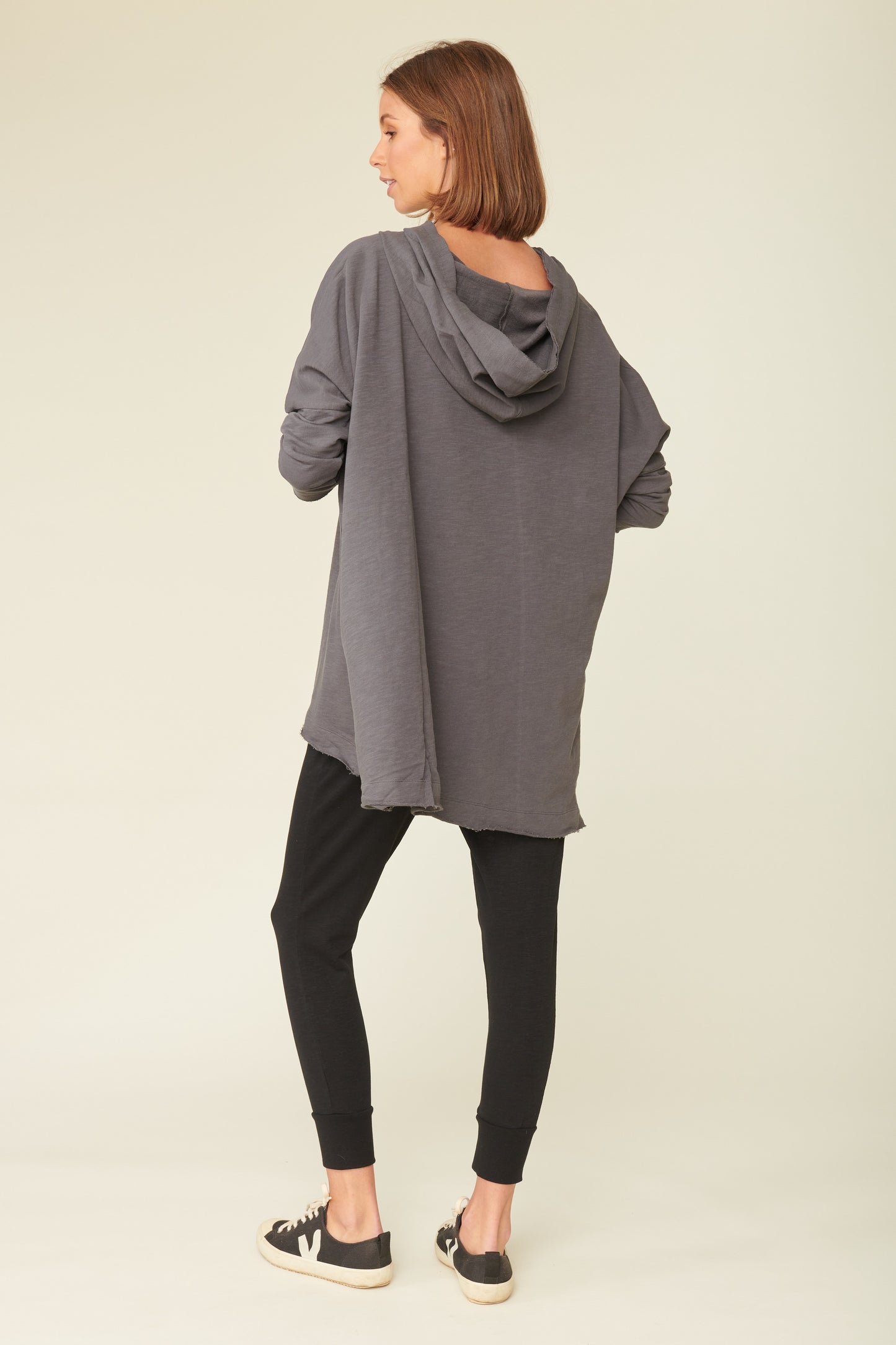 Buy Lulu Organic Essentials Norwich Hooded Throw Over Stone Buy Norwich Hooded Throw Over Black Basic State Lulu organic essentials stockist