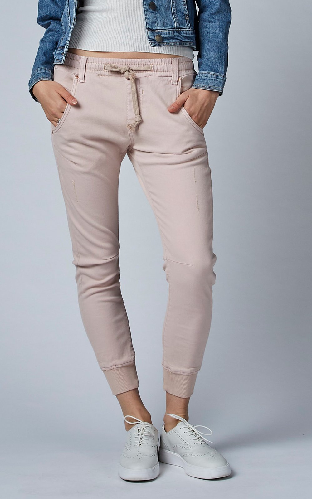 Buy Dricoper Dusty Pink Jeans Buy Dricoper Dusty Rose Active Denim Joggers online Basic State DriCoper australian Stockist