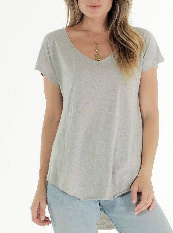 Cle Clothing Stockist Cle Organic Clothing Sophia V Neck Cle Tee Indigo Cle Organic Tshirt Basic State Cle Stockist Cle Australian Stockist Cle Clothing Australian Stockist